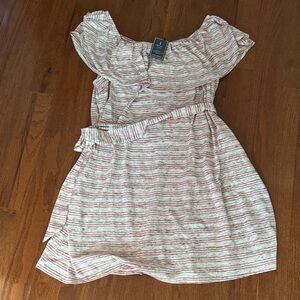 Off-Shoulder Striped Dress